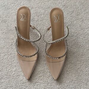 New York & Company Crystal Embellished Clear Lucite Pump